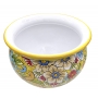 Sicilian Caltagirone Ceramic Flowerpot Yellow Floral 40 cm