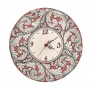 OROLOGIO TONDO CERAMICA SICILIANA CALTAGIRONE BORDEAUX 37 CM