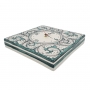 OROLOGIO QUADRO IN CERAMICA SICILIANA DI CALTAGIRONE VERDE 30X30