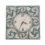 OROLOGIO QUADRO IN CERAMICA SICILIANA DI CALTAGIRONE VERDE 30X30