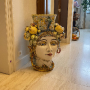 Head Vases Lady Man Giant Sicilian Moorish Head from Caltagirone, Lemon Decor, 85 cm
