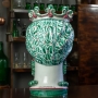 Testa di Moro Ceramica Siciliana Caltagirone Verde Ornato Donna cm 50