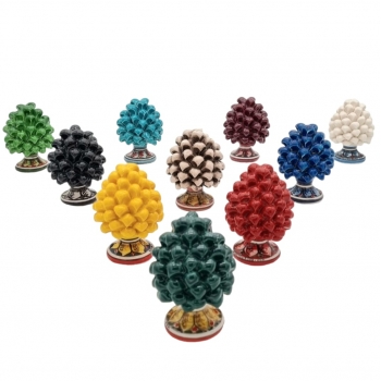 Pigna Ceramica cm 10 Siciliana di Caltagirone Base decorata cm 10-Vari colori