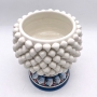 Portavaso pigna in ceramica siciliana di Caltagirone Bianco H. 20 cm