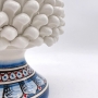 Portavaso pigna in ceramica siciliana di Caltagirone Bianco H. 20 cm