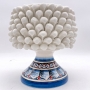 Portavaso pigna in ceramica siciliana di Caltagirone Bianco H. 20 cm