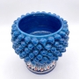 Portavaso pigna in ceramica siciliana di Caltagirone Blu H. 20 cm