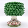 Portavaso pigna in ceramica siciliana di Caltagirone Verde Foglia H. 20 cm