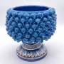 Portavaso pigna in ceramica siciliana di Caltagirone Blu H. 20 cm
