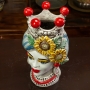 Teste di moro siciliane in ceramica di Caltagirone Donna-Uomo Girasoli H. 33 cm