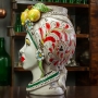 Teste di moro Siciliane in Ceramica di Caltagirone Donna-Uomo Limoni H. 40 cm