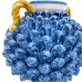 Ceramic Pinecone Ball Vase in Sicilian Caltagirone Blue H. 24 cm