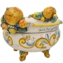 Centrotavola ceramica siciliana Caltagirone Giallo Frutta L. 39 cm