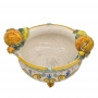 Centrotavola ceramica siciliana Caltagirone Giallo Frutta L. 39 cm