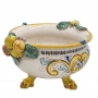 Centrotavola ceramica siciliana Caltagirone Giallo Frutta L. 31 cm