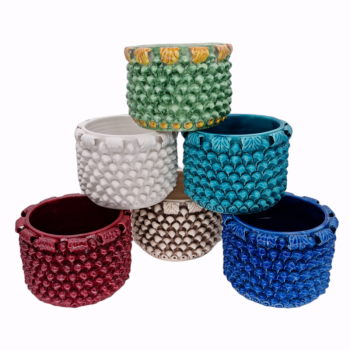 Pine Cone Vase in Sicilian Ceramic from Caltagirone, 30 cm - Various Decorations