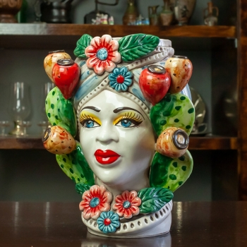 Teste di moro siciliane modello fichi d'india L. 23 x H. 26 cm