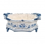 Centrotavola ceramica siciliana Caltagirone Blu Antico L. 41 x H. 20 cm