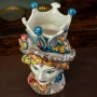 Testa di moro in Ceramica Siciliana di Caltagirone "Concordia" Decoro Palermo Donna-Uomo H. 48 cm