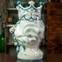 Lady Head Vases Moorish "Concordia" Sicilian Blue Decoration - H. 48 cm