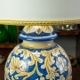 Lume ceramica siciliana Caltagirone Ornato Blu H. 55 cm