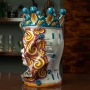 Teste di Moro in Ceramica siciliana di Caltagirone Donna-Uomo Decoro Palermo 33 cm