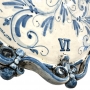 Sicilian Caltagirone Ceramic Clock Antique Blue H. 55 cm
