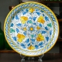 Piatto Ceramica Siciliana Floreale Blu 44 cm
