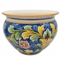 Portavaso Ceramica di Caltagirone Floreale Blu cm 40