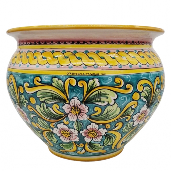 Sicilian Ceramic Red Flower Pot Stand cm 40