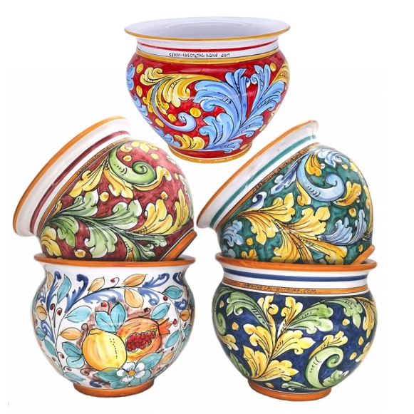 Sicilian Ceramic Red Flower Pot Stand cm 30