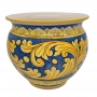 Portavaso ceramica Caltagirone Ornato Blu cm 33