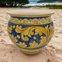 Portavaso ceramica Caltagirone Ornato Blu cm 33