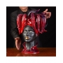 Moor's head Vases Medusa in Sicilian ceramic from Caltagirone "Cori Amenta" Bordeaux H. 47 cm