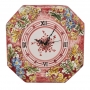 Sicilian Caltagirone Ceramic Floral Bordeaux Clock 32 CM