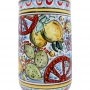 Portafiori Cilindro Sicily in Ceramica Siciliana Caltagirone H. 32 cm