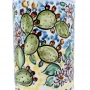 Portafiori Cilindro in Ceramica Siciliana Caltagirone Fichi d'india H. 32 cm