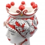 Teste di Moro siciliane in Ceramica Caltagirone Rossa Donna-Uomo cm 40