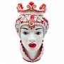 Testa di Moro Ceramica Siciliana Caltagirone  Rossa Donna cm 40