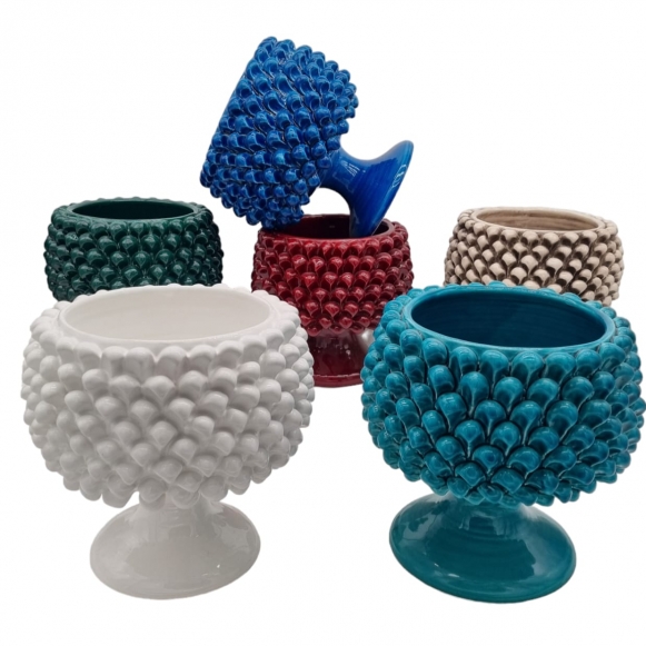 Portavaso Pigna in Ceramica di Caltagirone cm 20