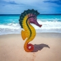 Caltagirone Sicilian Ceramic Seahorse  cm 10