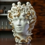 Head Vases Lady-Man Ceramics Sicilian Medusa Luxury Gold 40 cm