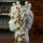 Head Vases Lady-Man Ceramics Sicilian Medusa Luxury Gold 40 cm