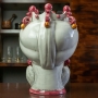 TESTE DI MORO CERAMICA SICILIANA CALTAGIRONE GRIGIO/AMARANTO 42 CM