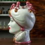 TESTE DI MORO CERAMICA SICILIANA CALTAGIRONE GRIGIO/AMARANTO 42 CM
