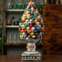 Pigna in ceramica siciliana di Caltagirone multicolor H. 60 cm