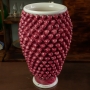 Sicilian Ceramic Pinecone Umbrella Stand from Caltagirone Bordeaux cm 50
