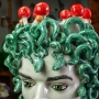 Testa moro Siciliana in ceramica caltagirone mod. Uomo Medusa cm 40