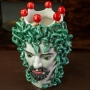 Testa moro Siciliana in ceramica caltagirone mod. Uomo Medusa cm 40