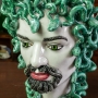 Testa moro Siciliana in ceramica caltagirone mod. Uomo Medusa cm 40